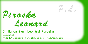 piroska leonard business card